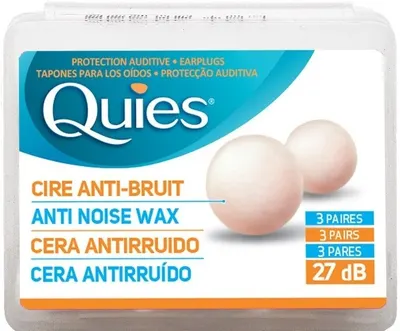 Anti Noise Wax Dopuri de urechi din ceară de unică folosință, 27 dB, 3 perechi, Quies