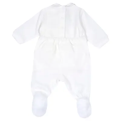 Salopeta bebelusi Chicco din velur, Alb, 00318-69MFCI