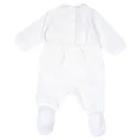Salopeta bebelusi Chicco din velur, Alb, 00318-69MFCI