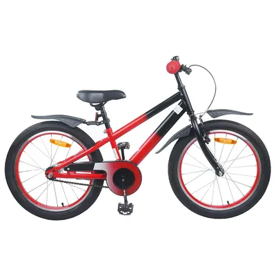vidaXL Bicicletă pentru Copii 18 Inci pentru 5-7 ani Roșu Negru
