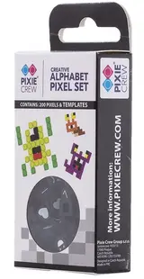 Pixeli din silicon Pixie Crew - Alphabet, 200 buc, negru