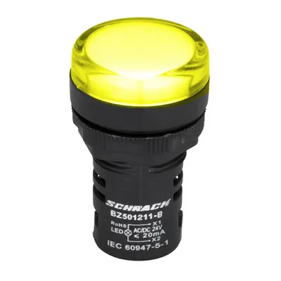 Lampa de semnalizare cu LED, monobloc, 24V-AC/DC, galben