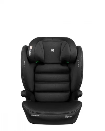 Scaun auto cu isofix KikkaBoo i-Track i-SIZE Black 100-150 cm,tetiera reglabila 12 pozitii cu spuma de memorie,protectie SPS,conectori isofix cu afisaj instalare corecta