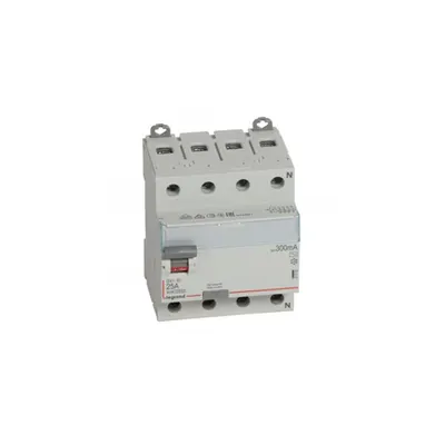 Intrerupator diferential RCD DX³-ID - 4P 400 V~ Nul pe partea dreapta - 25 A - 300 mA - tip AC