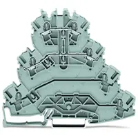 Quadruple-deck rail-mounted terminal block; Rail-mounted terminal block for electric motor wiring; L1 - L2; without marker carrier; for DIN-rail 35 x 15 and 35 x 7.5; 2.5 mm²; Push-in CAGE CLAMP®; 2,50 mm²; gray