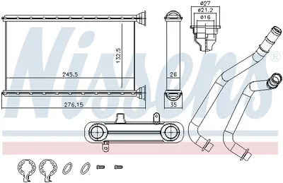 Schimbator caldura incalzire habitaclu potrivit BMW Seria 1 (F20), 1 (F21), 2 (F22, F87), 2 (F23), 3 (F30, F80), 3 (F31), 3 GRAN TURISMO (F34), 4 (F32, F82), 4 (F33, F83), 4 GRAN COUPE (F36) 1.5-3.0H