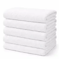 Set 5 prosoape medii 50x90cm, din 100% bumbac pakistanez, 600g, Premium Hotel Collection, Alb