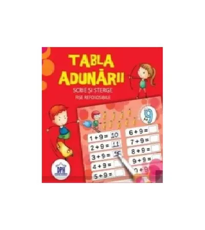Tabla adunării. Scrie și șterge. Fișe refolosibile (cu carioca) - Paperback brosat - ***