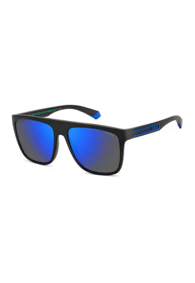 Ochelari de soare cu lentile uni polarizate - Negru/Albastru royal