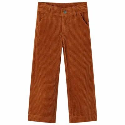 Pantaloni copii din velur, coniac, 104