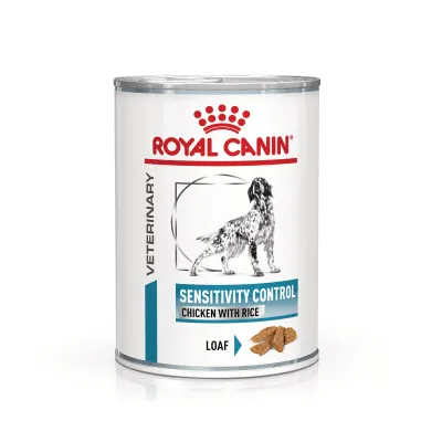 ROYAL CANIN VD Sensitivity Control Pui & Orez, XS-XL, dietă veterinară, conservă hrană umedă câini, afecțiuni dermatologice, (pate), 410g