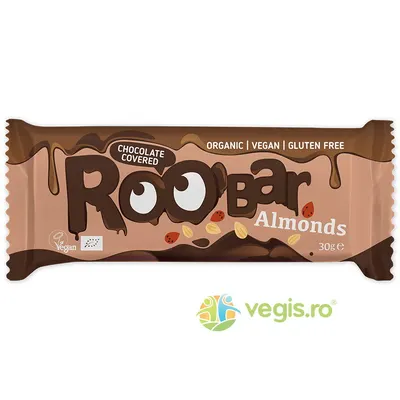 Baton cu Migdale Invelit in Ciocolata fara Gluten Ecologic/Bio 30g