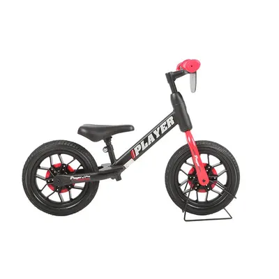 Bicicleta pentru copii fara pedale Qplay Rosu, sa reglabila si cadru otel, roti rezistente de spuma, cu lumini LED activate de miscare, suport de picioare generos, varsta 3-6 ani, roti din cauciuc plin