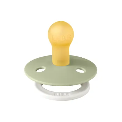 Suzeta fosforescenta Bibs Colour Glow Latex tetina rotunda 0 luni + Sage