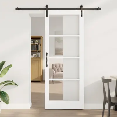 vidaXL Ușă glisantă ORKDAL Alb și negru 83 x 211 cm