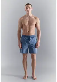 Pantaloni scurti de baie cu snur in talie - Albastru lavanda
