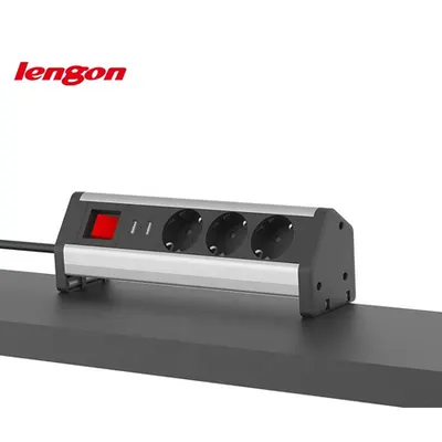 Prelungitor aplicabil pe blat mobilier 3 schuko + USB + intrerupator