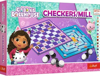 Joc de societate Checkers & Mill: Gabby's Dollhouse - Pentru copii
