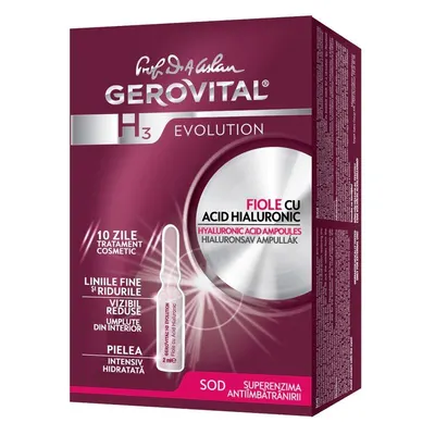 Fiole cu acid hialuronic H3 Evolution, Gerovital | 10 fiole x 2 ml
