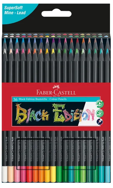 Creioane colorate Faber-Castell Black Edition - 36 culori