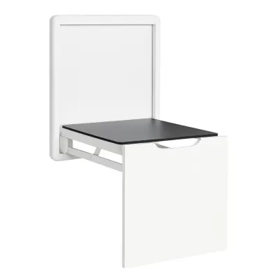 Scaun pliabil de perete pentru încălțăminte – aliaj de aluminiu și oțel-alb