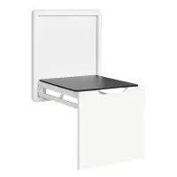 Scaun pliabil de perete pentru &icirc;ncălțăminte &ndash; aliaj de aluminiu și oțel-alb