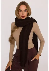 Esarfa lunga cu carouri groase - maro UNI 540023 - Maro - 180 x 70 cm