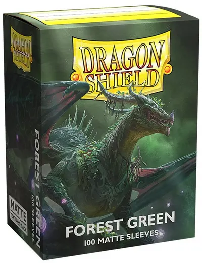 Protecții pentru cărți de joc Dragon Shield - Matte Sleeves Standard Size, Forest Green (100 buc.)