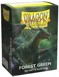 Protecții pentru cărți de joc Dragon Shield - Matte Sleeves Standard Size, Forest Green (100 buc.)