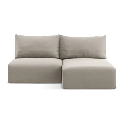 Colțar taupe extensibil/cu spațiu de depozitare cu tapițerie din catifea (cu colț pe partea dreaptă/cu șezlong) Kalena – Makamii