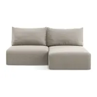 Colțar taupe extensibil/cu spațiu de depozitare cu tapițerie din catifea (cu colț pe partea dreaptă/cu șezlong) Kalena – Makamii