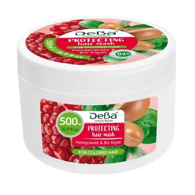 Masca de par pentru par vopsit DEBA Natural Beauty, Rubella | 500 ml