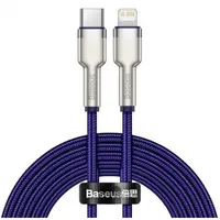 Cablu Date si Incarcare USB-C - Lightning Baseus Cafule Metal Series, 20W, 2m, Mov CATLJK-B05