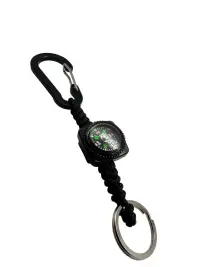 Carabina Metal Paracord 275 cu Inel de Chei Theter Pathfinder Negru Drop Zone - Default Title
