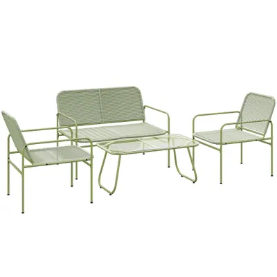 Outsunny Ratan Verde Balcon | Aosom Romania