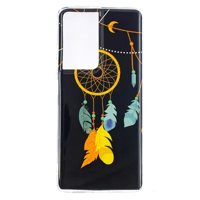 Husa silicon Compatibila cu Samsung S21 Ultra Fosforescent model Feather Dreamcatcher, Silicon, TPU Engros