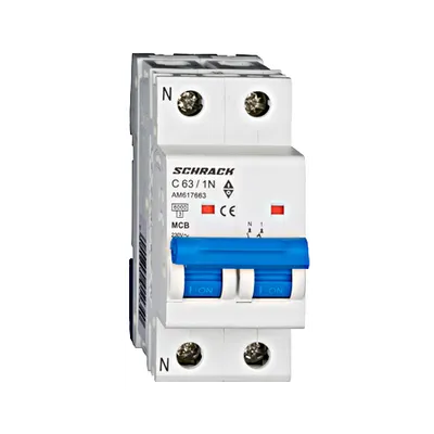 Intreruptor automat modular MCB, AMPARO 6kA, C 63A, 1P+N