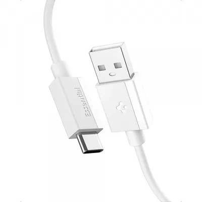 Cablu Date si Incarcare USB-A - USB-C Spigen EB6015AC, 60W, 1.5m, Alb ACA10413