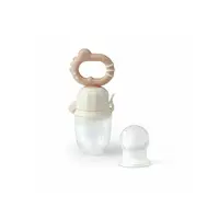 Dispozitiv de hranire, BabyOno, Pentru fructe si legume, Cu 2 adaptoare din silicon, Fara BPA, 6 luni+, Bej