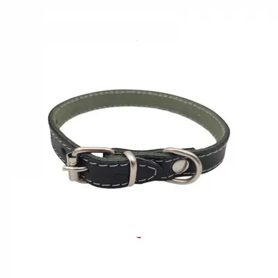 Zgarda din piele pentru caini Nr.1 Petro Neagra 1,5 x 35 cm