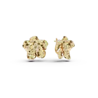 Cercei floare din aur galben cu diamante multicolore de 5.3ct