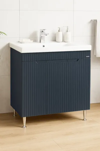 Set Baza front MDF si Lavoar seria 733, 80 cm, antracit