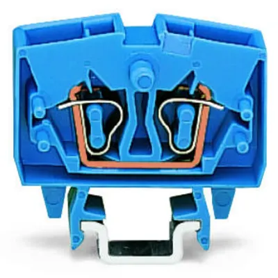 2-conductor miniature through terminal block; 2.5 mm²; with test option; suitable for Ex i applications; center marking; for DIN-15 rail; CAGE CLAMP®; 2,50 mm²; blue