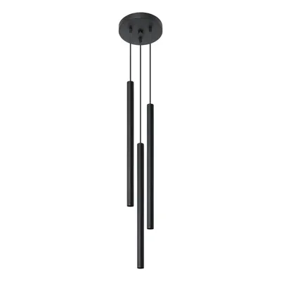 Lustră neagră din metal ø 20 cm Fideus – Sollux