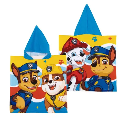 Prosop de plajă, Poncho, pentru copii, model Paw Patrol, 55x55 cm, Arditex