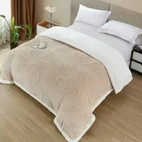 Patura Cocolino cu Fluturi 3D cu Blanita Sherpa, 200x230 cm – Confort si Eleganta de la Johny Home Pucioasa, Latte