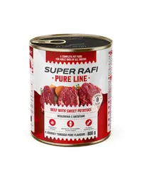 SUPER RAFI Pure Line cu vită și cartofi dulci 800 g hrană umedă pentru câini adulți