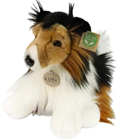 Jucărie de pluș Rappa Eco Friends - Câine Collie, așezat, 28 cm