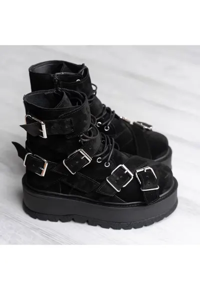 Bocanci velur negru - Negru