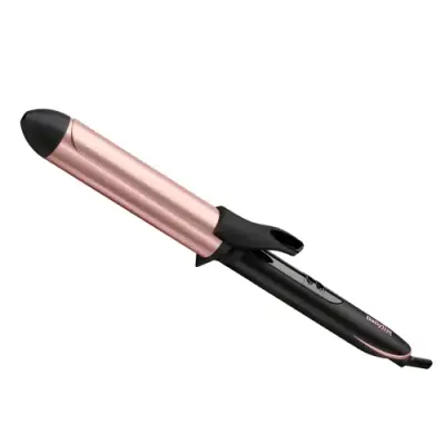 Ondulator BaByliss C452E, Soft Curls 32mm, 210 grade, Invelis Quartz-Ceramic, 6 trepte de temperatura, LED, Roz/Negru